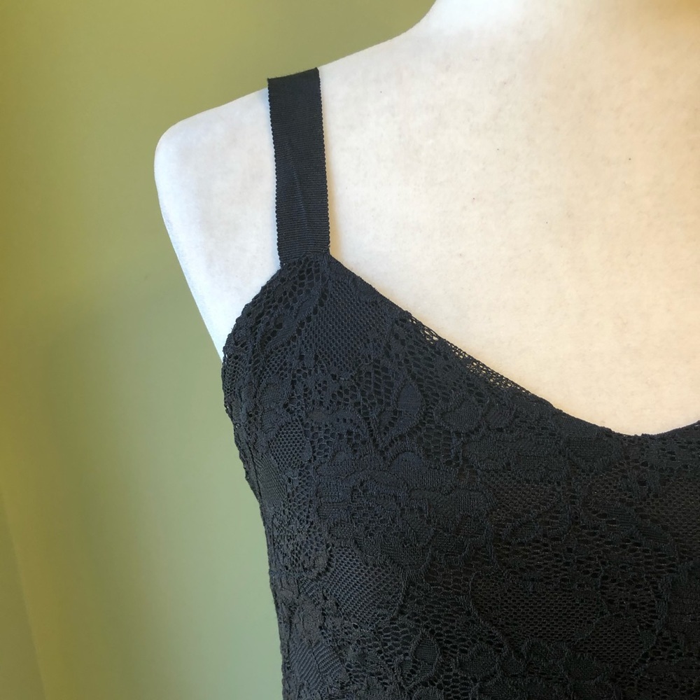 Free People Black Lace Spaghetti Strap Mini Dress - Size Small - Picture 4 of 11